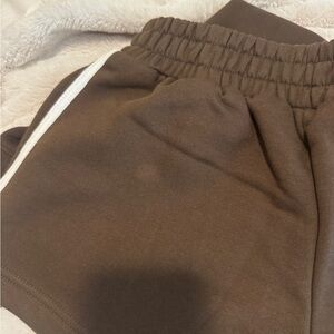 Daily Drills Brown Shorts with White Stripe